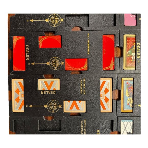 Vtg Duplicate Bridge Game Set w/Guide Bridge Headquarters NY 16 Trays w/Cards - Picture 15 of 16